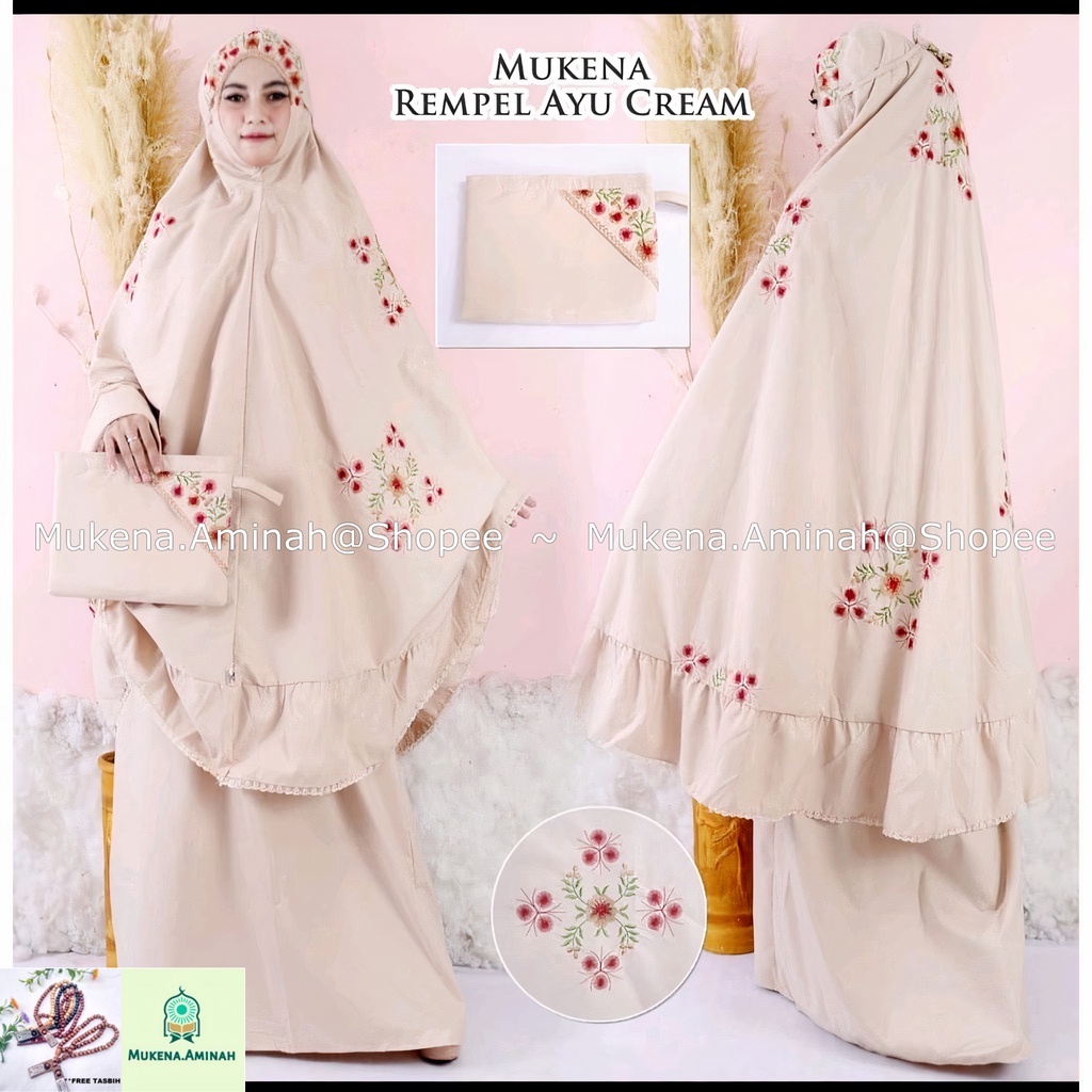 MUKENA RAYON JUMBO RAMPEL AYU PASTELEENA SITI KHADIJAH