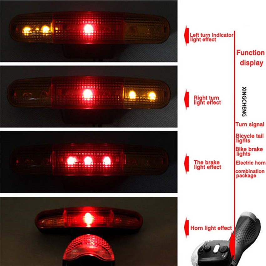 Lampu Sein Kiri Kanan Rem LED Sepeda + Klakson Safety Lamp Bicycle