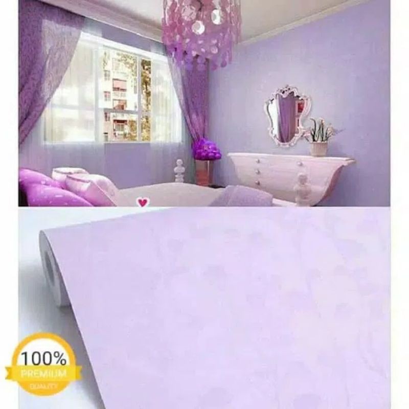 wallpaper sticker dinding ungu polos bertekstur