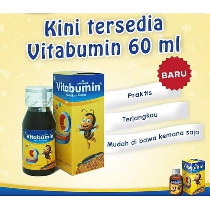 Vitabumin Madu Albumin Ikan Gabus 60 ml | 130 ml Nutrisi Tumbuh Kembang Penambah Nafsu Makan Anak