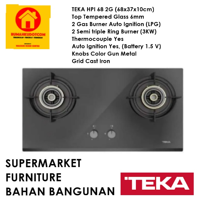 KOMPOR GAS TANAM 2 TUNGKU - KOMPOR TANAM HPI 68 2G - TEKA