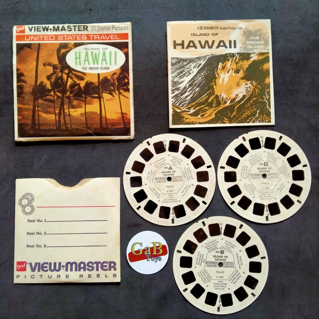 Reel Kaset Viewmaster View Master Reels - Lengkap Fullset - UST - Island of Hawaii GAF