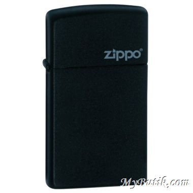 Zippo 1618ZL Black Matte Slim with Zippo Logo