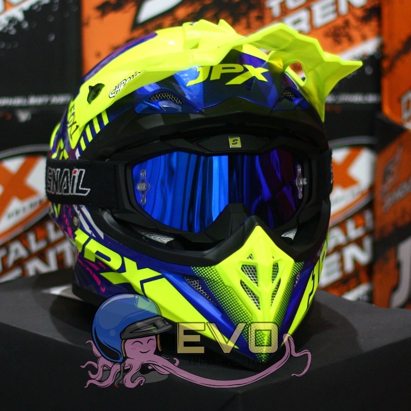 HELM JPX CROSS_FOX1 SERI X23 - PEPSI BLUE GLOSS + GOOGLE SNAIL (ONGKIR 2 KG) HELM JPX TERBARU