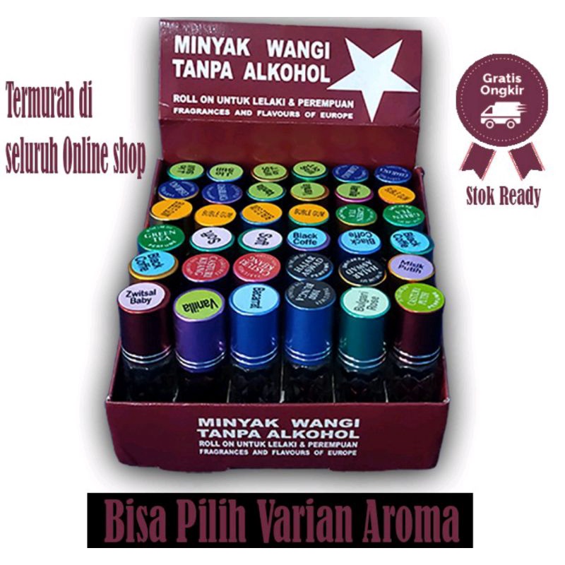 parfum roll on 7 ml isi 24/ 1 pak 24 pcs harga grisur