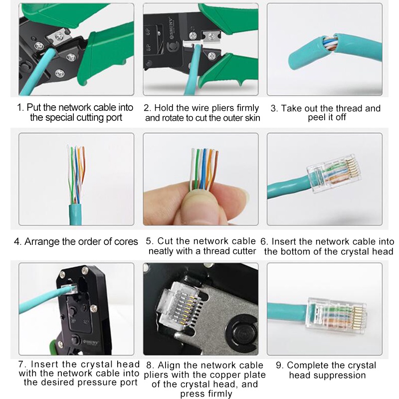 INT CT4 / tiga Network Cable &quot;Hand Tool Crimping Pliers RJ45 LAN RJ atau 11 - SEDIA also p-tang of/tang rivet/tang jepit