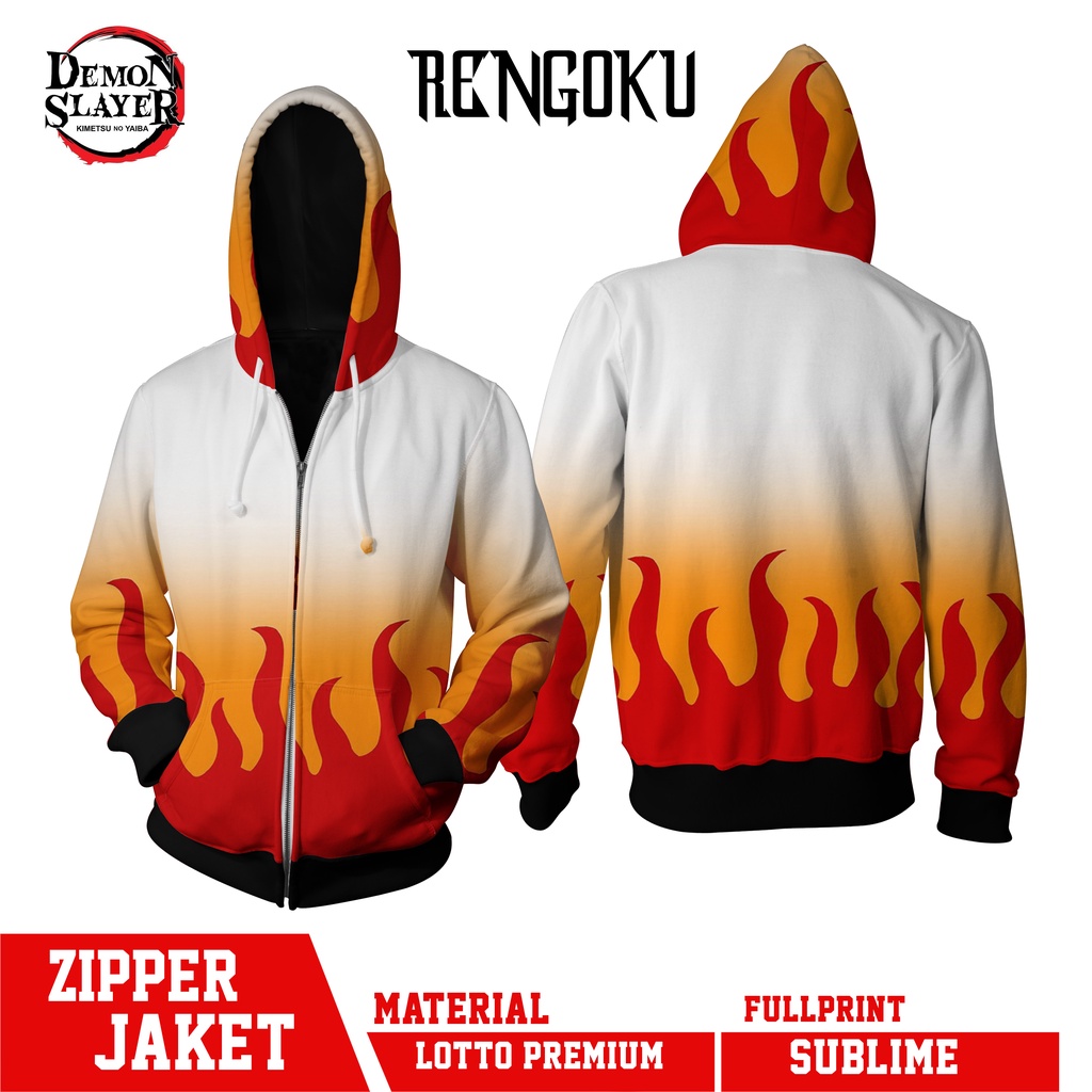 ZIPPER JACKET KYOJURO RENGOKU DEMON SLAYER FULLPRINT BEST QUALITY