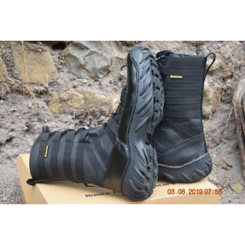 Sepatu pdl ninja komando merk brotrher bahan kulit dan kanvas cordura anti air