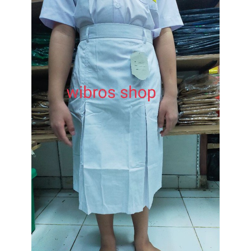 rok span SMP putih pendek merk Mampank rok SMP putih pendek