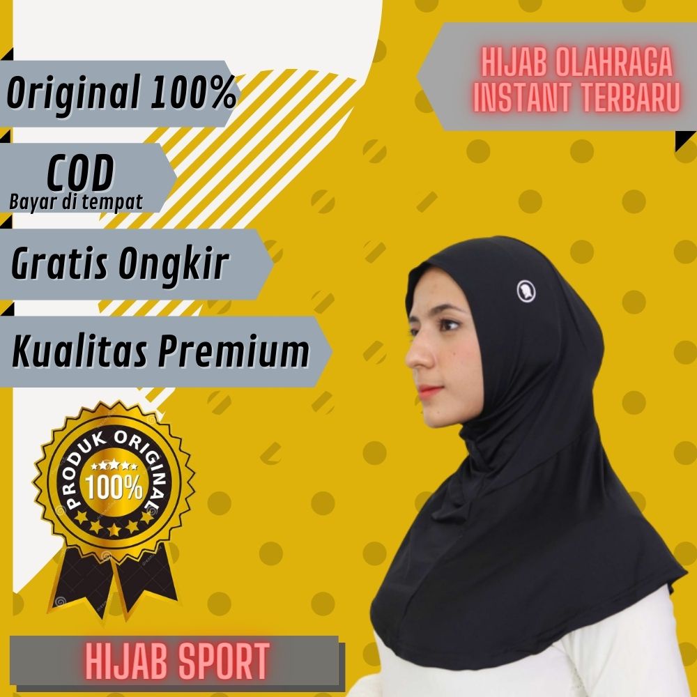Hijab Jilbab Kerudung Atasan Sport Sports Sporty Olahraga Wanita Muslim Muslimah Kekinian Instant Te