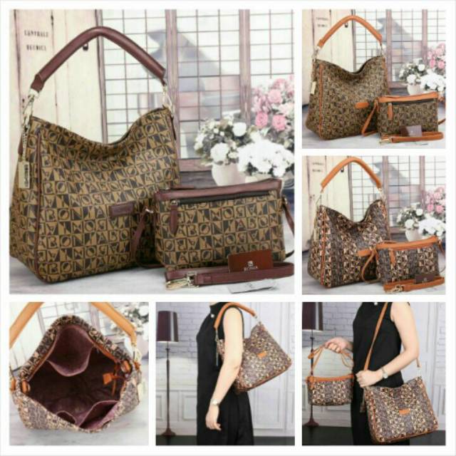 , Bonia Sofie Clasic set selempang bag *41217* kwalitas semi ori