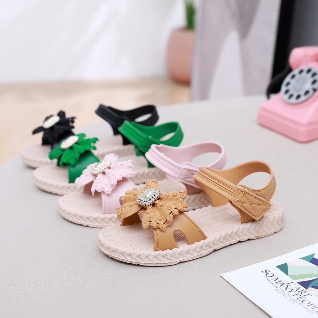 LittleAaron ROYALE PEARLS Sandal Anak Perempuan Bahan Karet Model Lucu 3-5 Tahun Import Sport Termurah Sendal Bayi Anak Cewek Cowok