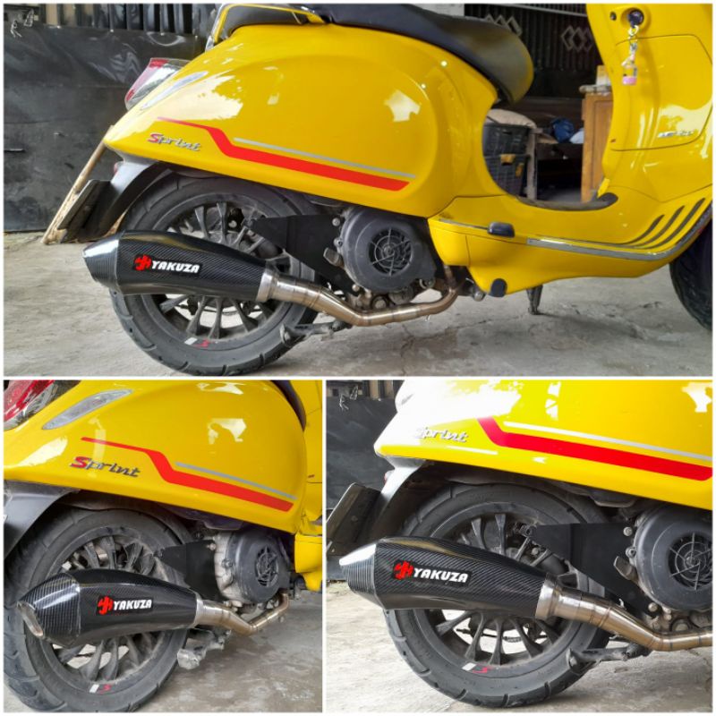 knalpot yakuza untuk semua jenis vespa matic full system ( pnp )