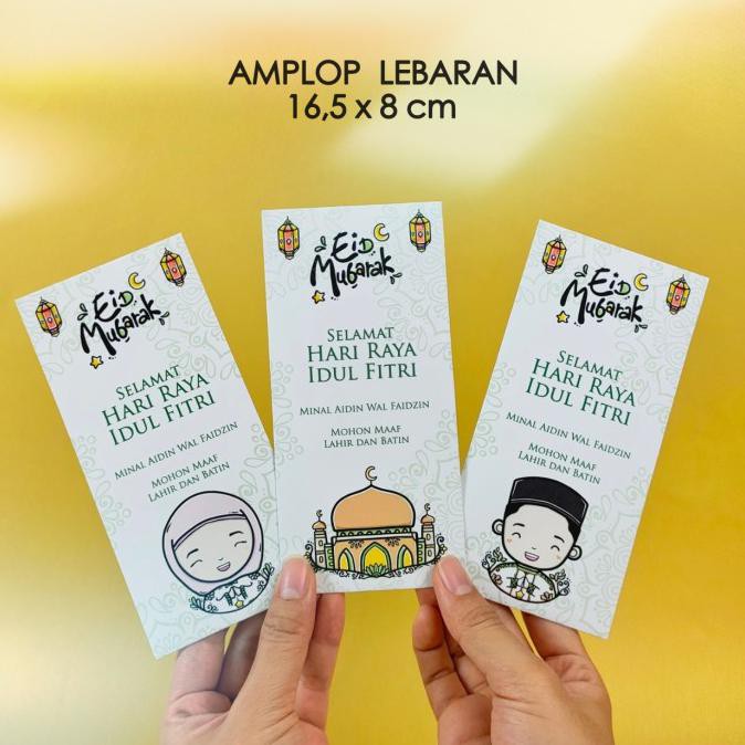 

Custom Amplop THR Parsel Lebaran Eid Mubarak Kartu Ucapan Idul Fitri - PENDEK 10x7, Mesjid