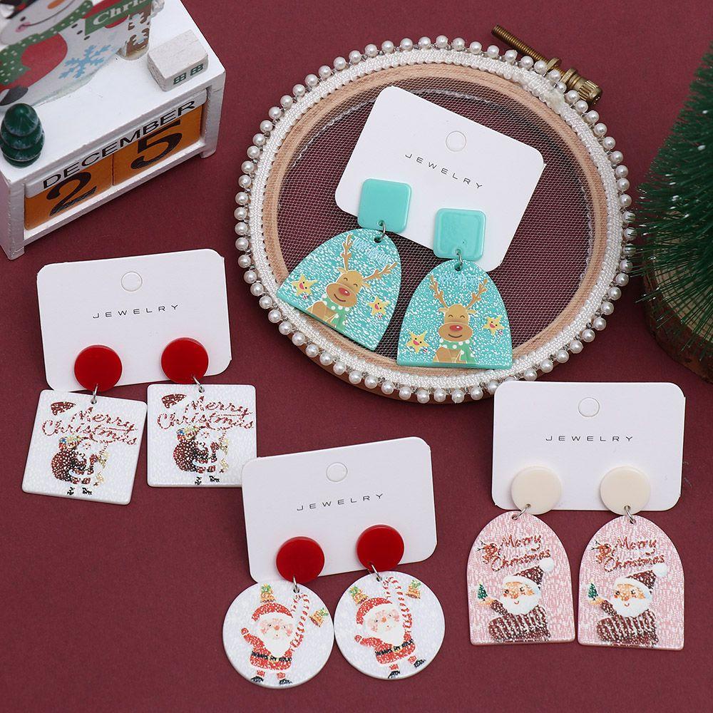 Nanas Anting Natal Fashion Fashion Perhiasan Lonceng Snowman Xmas Hadiah Akrilik