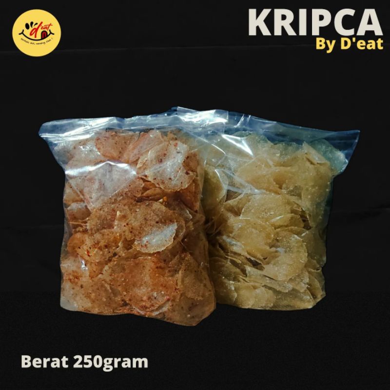 

Cemilan Makanan Kripca pedas daun jeruk 250gram / 1kg
