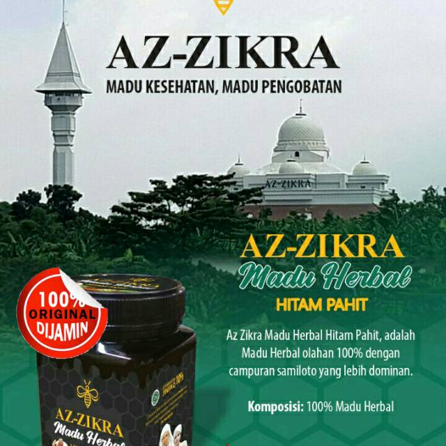 MADU AZ-ZIKRA Madu Herbal Hitam Pahit 100% ASLI DIJAMIN dengan Kemasan Baru