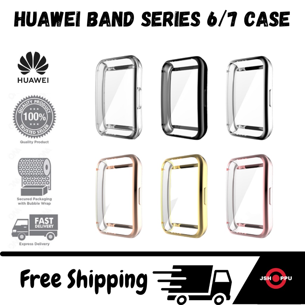 Case Huawei Band 6 7  Shell Casing Tpu Cover Body Screen Pelindung Anti Gores Layar Huawei Band 7 /6 Pro Full Body Screen Protector Clear Case Bening