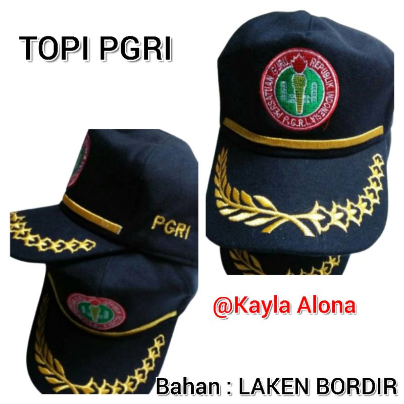 TOPI PGRI bahan LAKEN FULL BORDIR