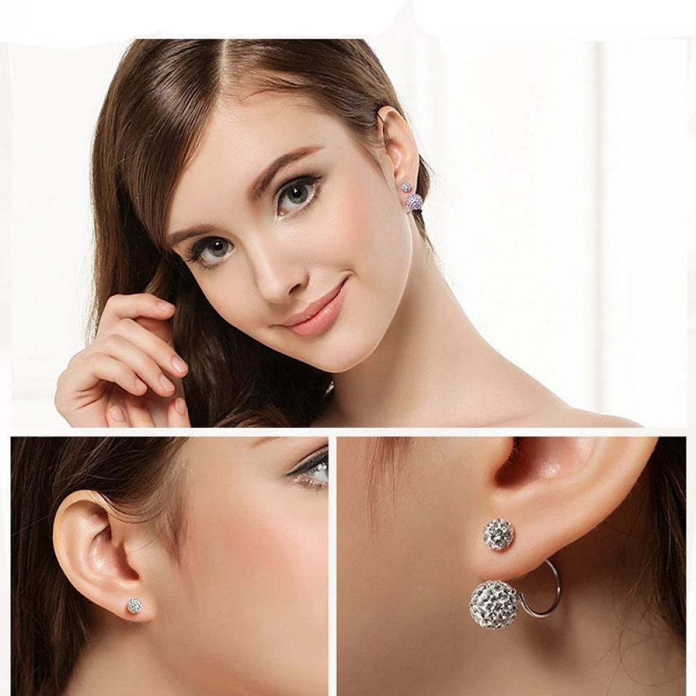 Perhiasan Anting LILY Fashion Kristal Manik-Manik Ganda