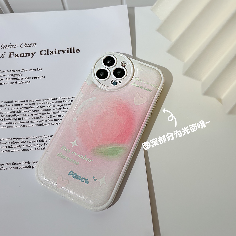 Case Pelindung Motif Buah Peach Untuk Iphone 13 7 + 8 Plus SE 2020 XS XR 11 12 PRO MAX