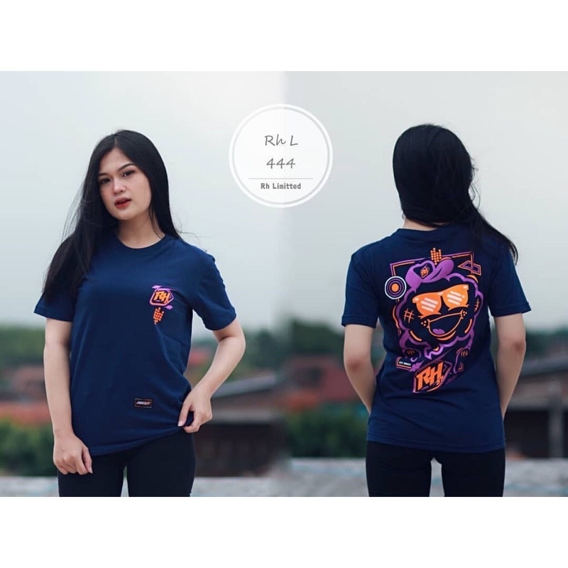 RACING HELL BAJU KAOS T SHIRT RACING HELL TSHIRT RACING HEL NAVY L XL COTTON COMBED 30S PAKAIAN ATAS