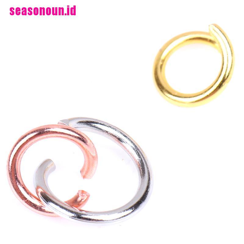 100 Pcs Cincin Model Terbuka Bahan Stainless Steel Ukuran 8 / 10mm