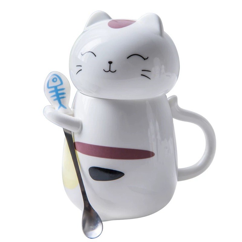 mug dan patung lucu kucing berbagai variasi unik dan lucu bahan keramik import dengan kotak dan streofoam packaging-A