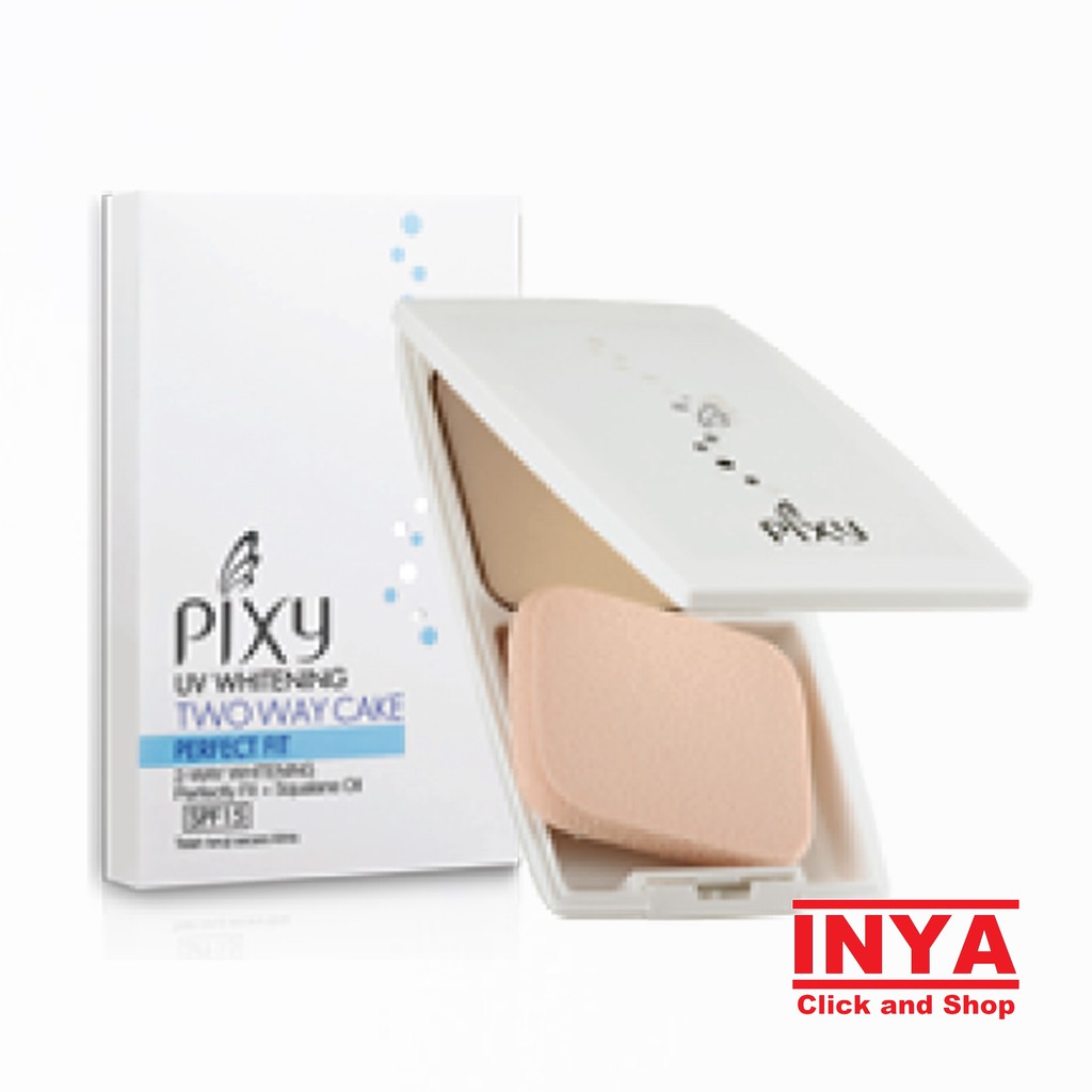 PIXY TWO WAY CAKE PERFECT FIT SET 05 NATURAL WHITE 12.2gr Dengan Kaca - Bedak - Compact Powder