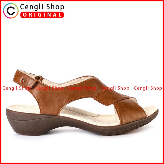 SANDAL WEDGES KULIT HUSH PUPPIES WANITA ORIGINAL TERBARU COKLAT HW53