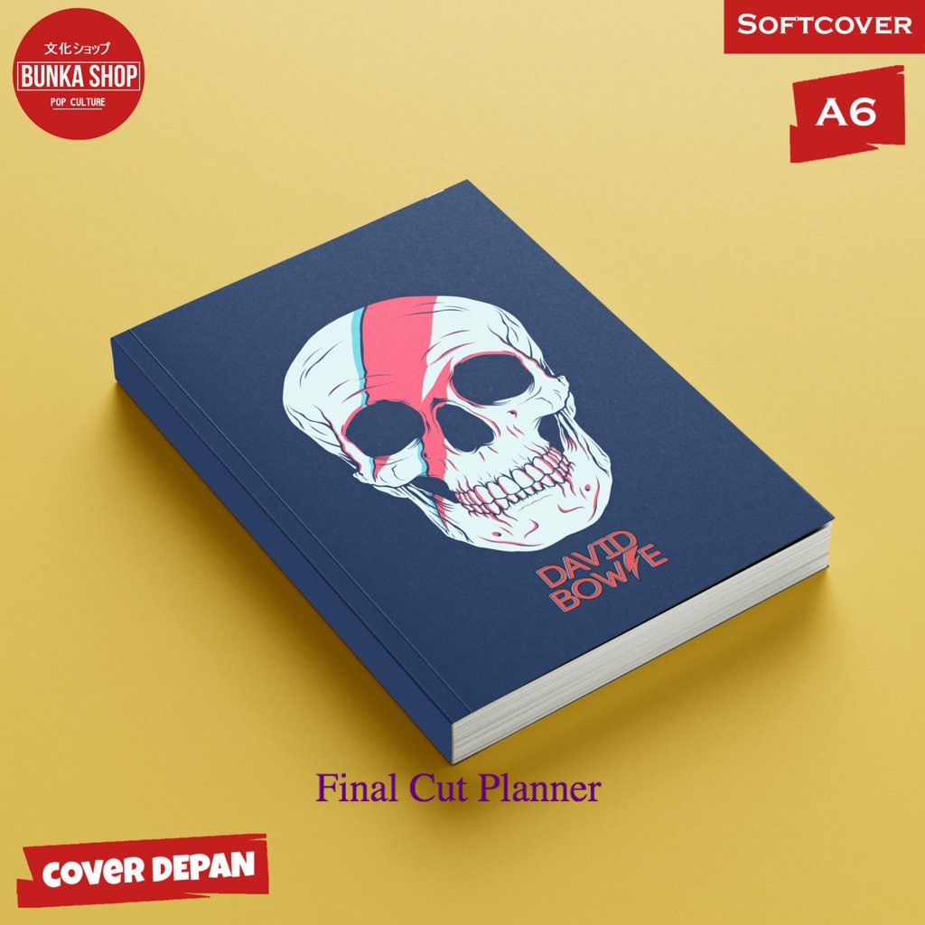 

Pocket Note Band David Bowie Skull Softcover A6 Buku Tulis Catatan Notes Agenda Planner Jurnal