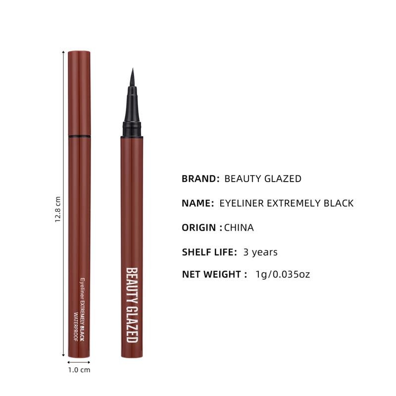 Beauty Glazed Chocolatte Extremly EYELINER BLACK Waterproof Longlasting Eyeliner Beauty Glazed Eyeliner Waterproof Beauty Glazed