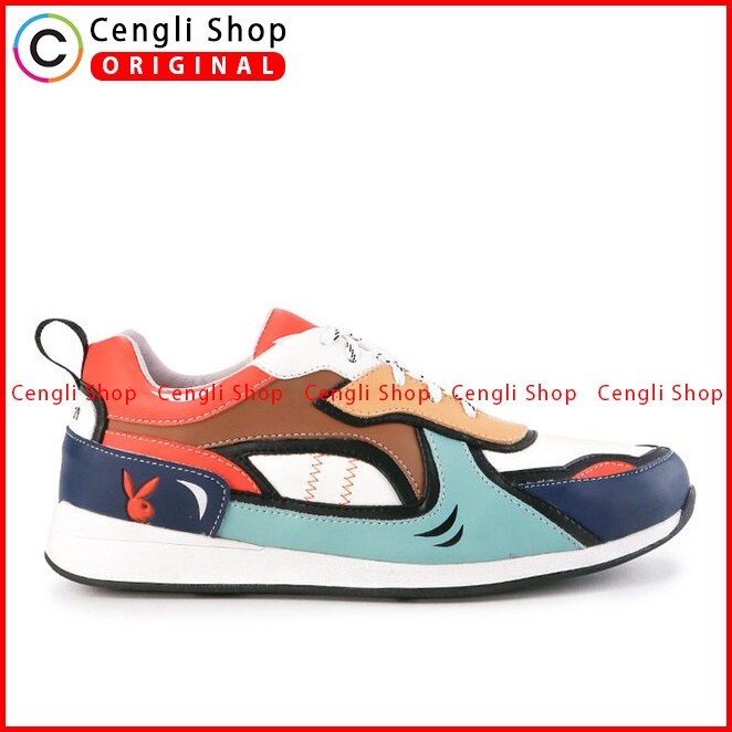 SEPATU SNEAKER PLAYBOY PRIA ORIGINAL CASUAL KETS BRANDED ORANGE PL87