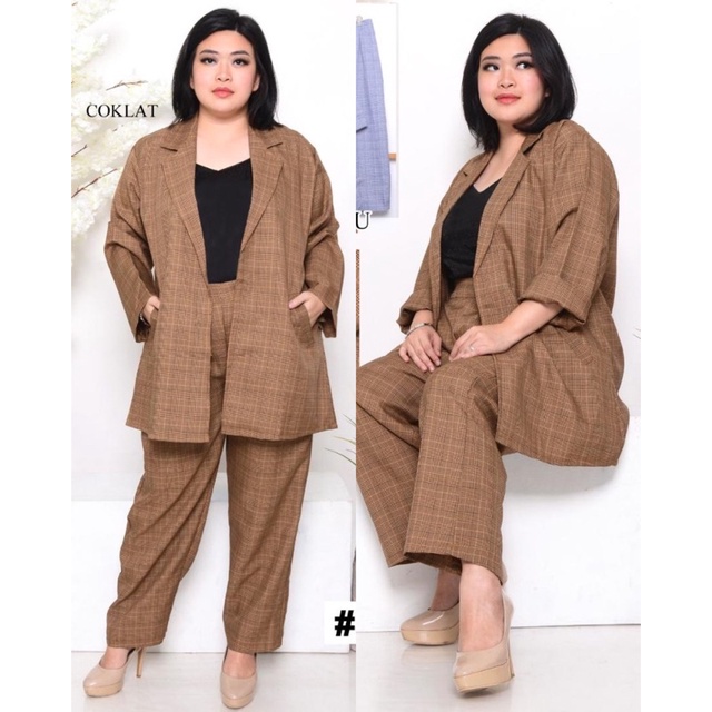 One Set Blazer Kotak Tartan 193