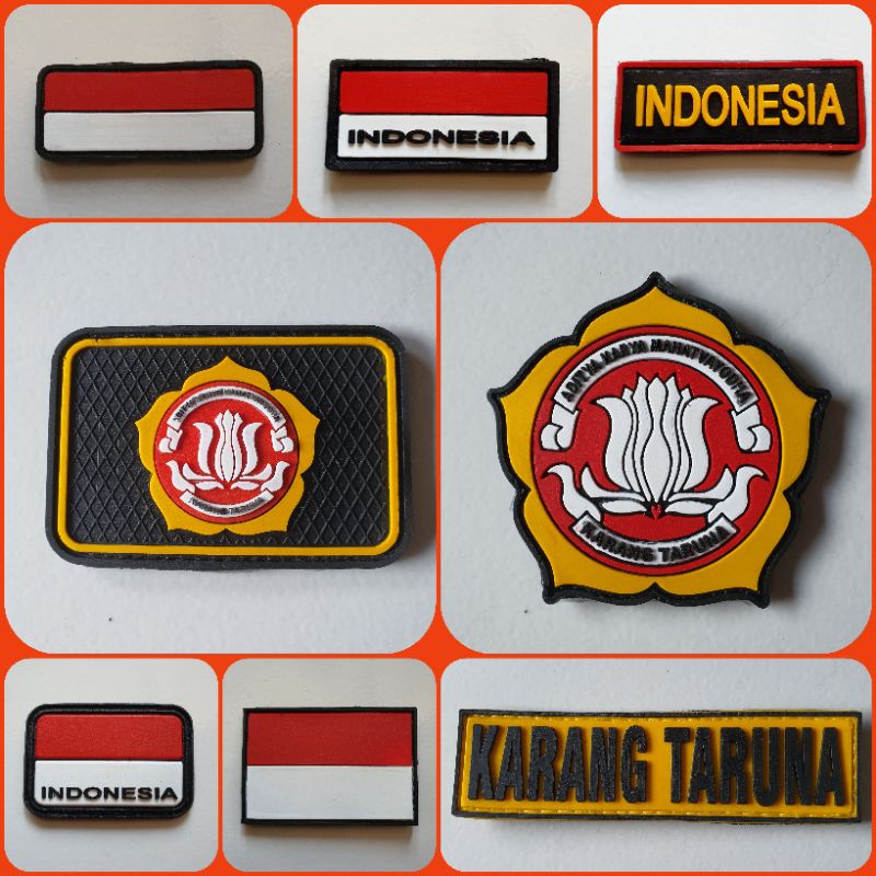 patch rubber logo karang taruna/rubber patch karang taruna/bendera merah putih indonesia/tempelan ka