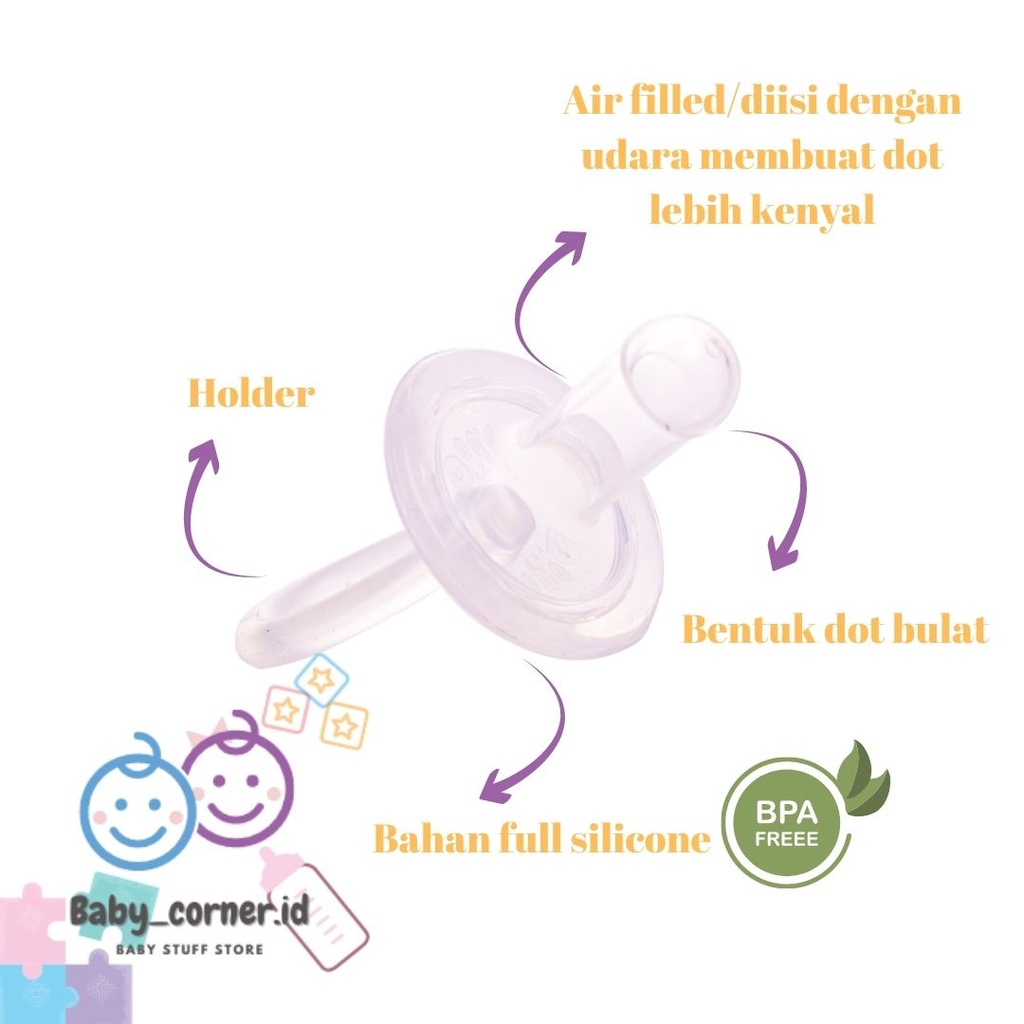 Empeng Glow in The Dark Dodo| Soother S051 Glow Dodo| Dot Gepeng| Pipih (empeng bayi)