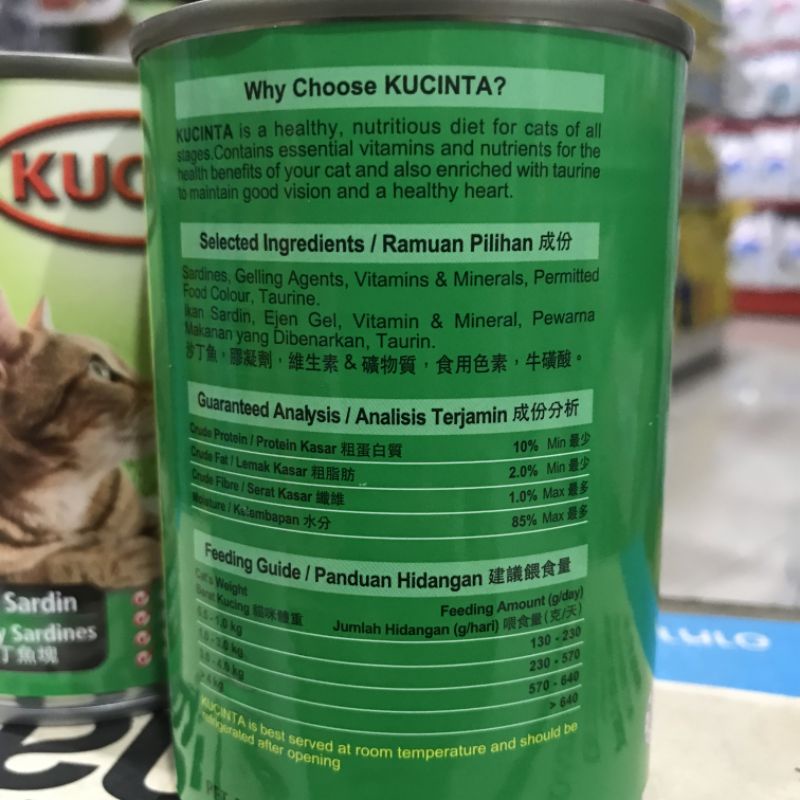 Kucinta Kaleng 400gr Makanan Basah Kucing - Ikan Sardine