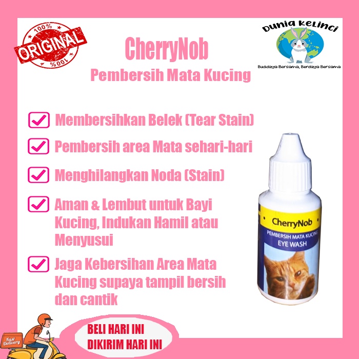 Pembersih Mata Kucing Cherrynob Eye Wash untuk belekan kotor noda