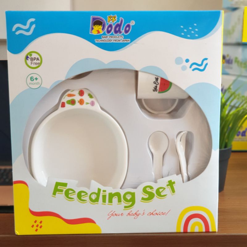 Perlengkapan Makan Bayi BPA FREE | FEEDING SET DODO | Peralatan Makan | Gift Set Kado | FDS KECIL