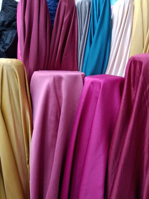 Harga per 1/2m kain/bahan satin VELVET PREMIUM banyak warna