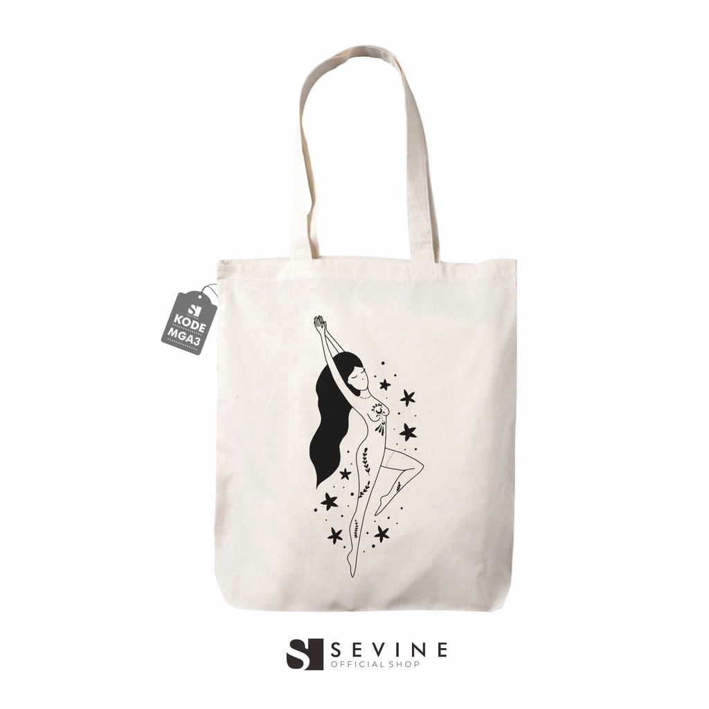 Sevine Tote Bag Resleting Tas Wanita Fashion Totebag Laptop Girl Aesthetic Art - MGA