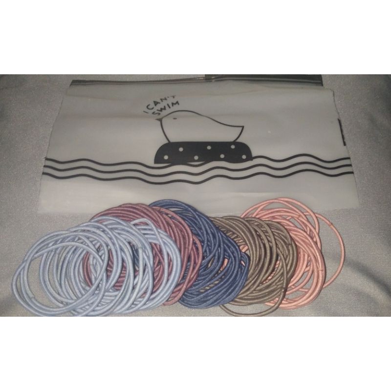 +/- 100pcs Ikat Rambut, Free Pouch