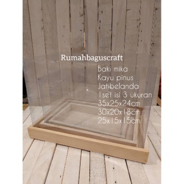 Baki kayu pinus mika buat seserahan.