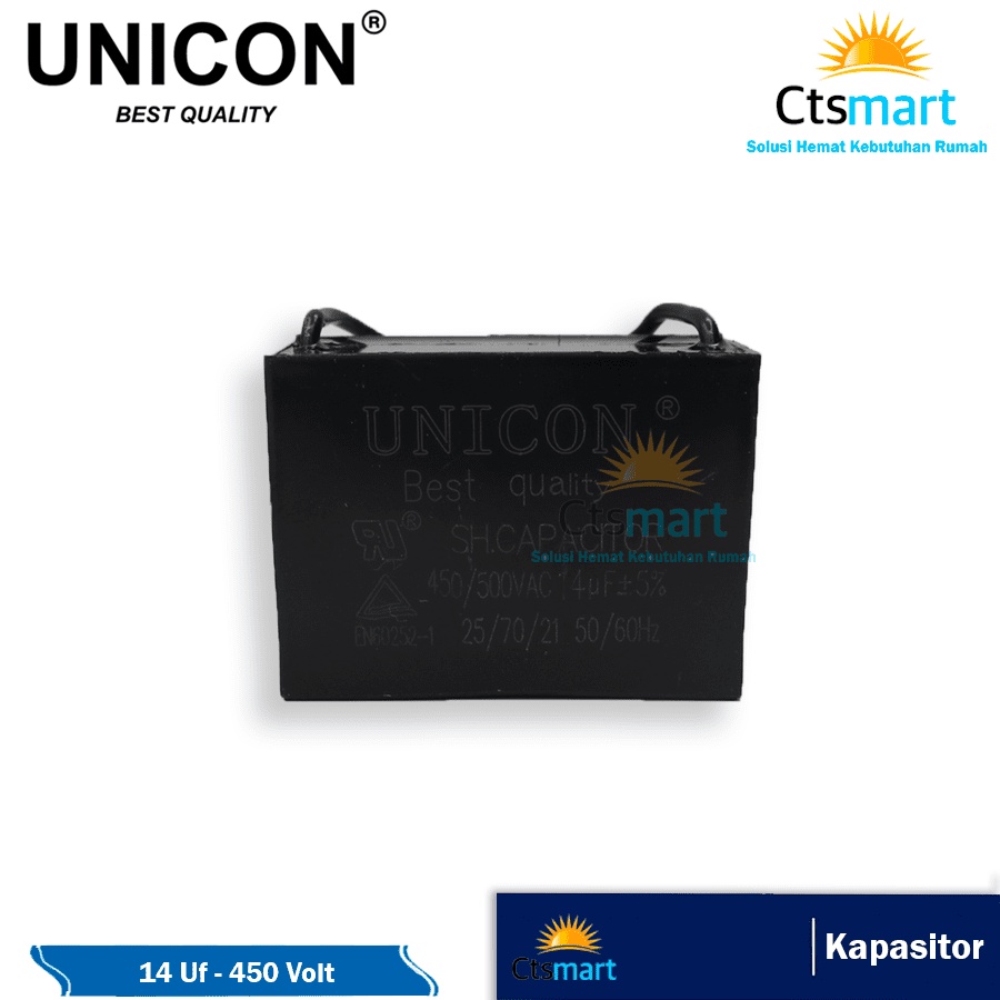 14 uf - 450V Kapasitor (Capacitor) Kotak Kabel (Spare Part Pompa Air)
