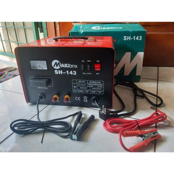 MAILTANK SH - 143 MAILTANK Charger Cas Aki Accu 50Ampere 220Volt Untuk Aki Basah Dan Kering Termurah