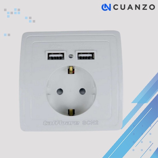 Stop Kontak Dinding EU Plug dengan 2 USB Port  / Stop Kontak USB Charger Murah / Stop Kontak Usb Charger 2 Lubang Wall Socket Universal / Saklar Dinding Tempel Rumah Broco Modern / Saklar Colokan Listrik Mengisi Daya Baterai Alat Elektronik Lainnya Ori