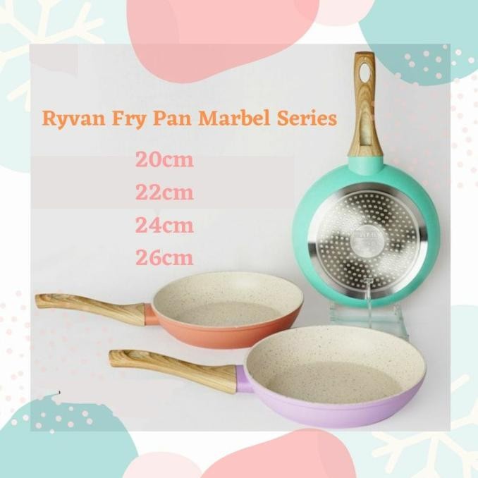 RYVAN Fry Pan 24 cm Marble Induksi Frypan Keramik