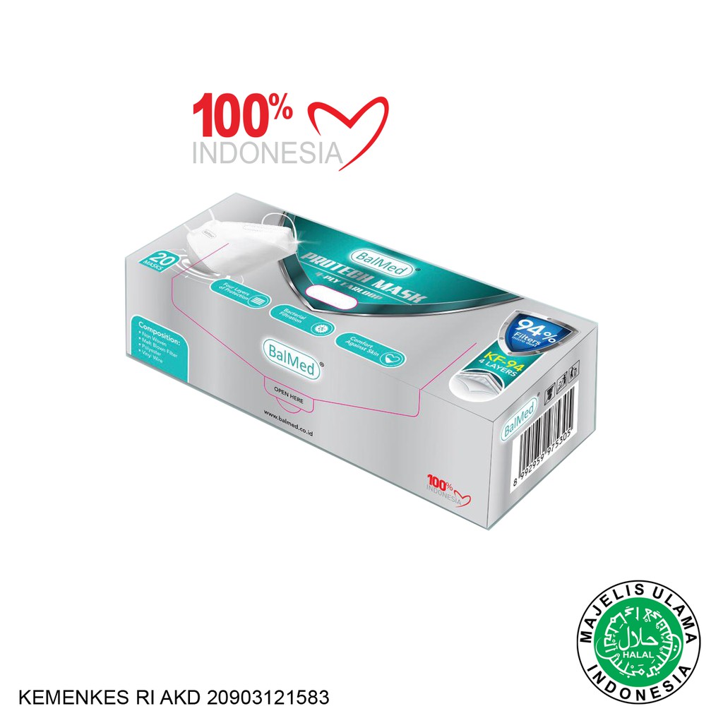 MASKER KF-94 BALMED 4 LAYERS KEMENKES RI & MUI CERTIFIED