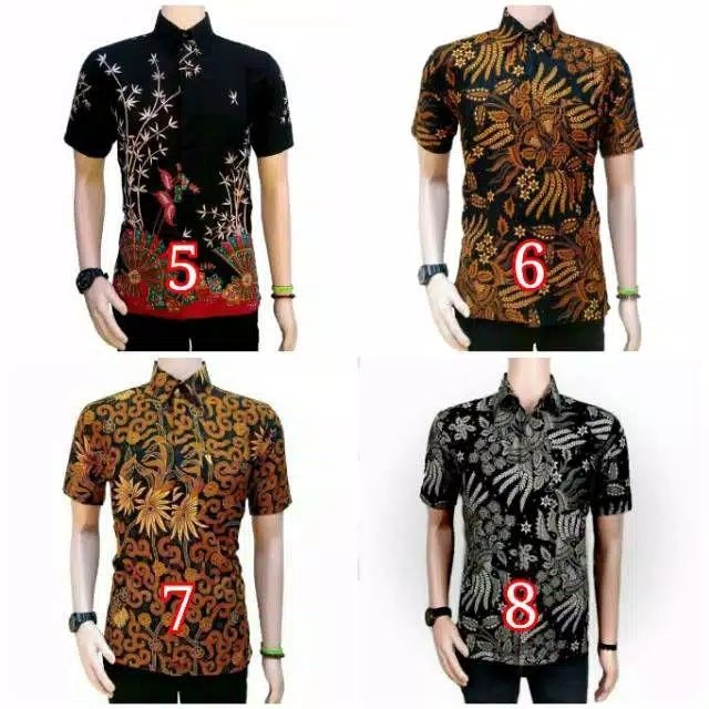Bswart Batik Hrb026 Kenongo Hem Pendek Padi Pekalongan M L Xl Batik