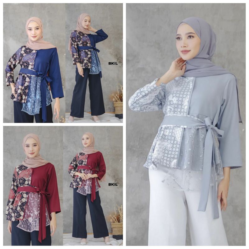 BAJU BATIK WANITA MODERN MONALIS koA GENES M,L,XL asli PEKALONGAN